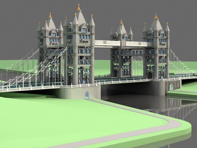 Tower Bridge 3d rendering