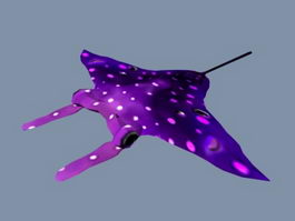 Purple Bat Ray 3d model preview