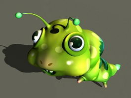 Cute Cartoon Worm Animation 3d model preview
