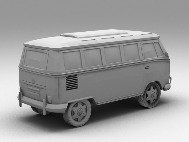 Volkswagen Microbus 3d rendering