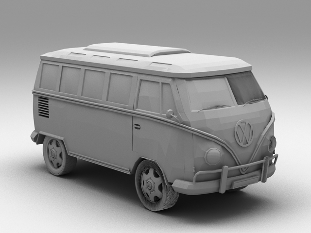 Volkswagen Microbus 3d rendering