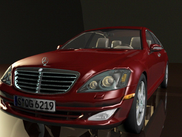Red Mercedes-Benz Car 3d rendering