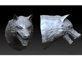 Wolf Head Sculpture 3d preview