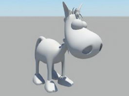Funny Donkey Cartoon 3d model preview