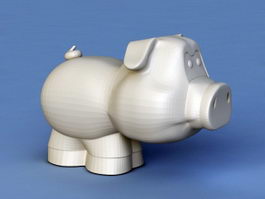 Cute Cartoon Pig 3d model preview
