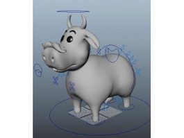 Cartoon Cow Rig 3d model preview