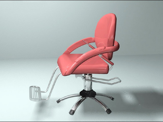 Red Barber Chair 3d rendering
