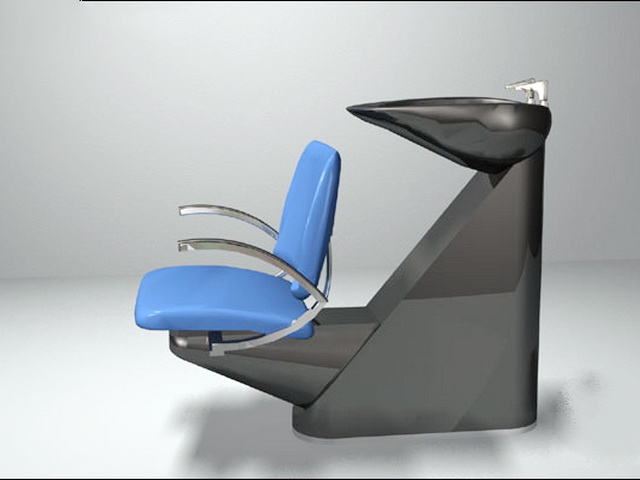 Salon Shampoo Bowl and Chair 3d rendering
