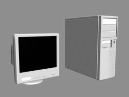 Old Desktop Computer 3d model preview