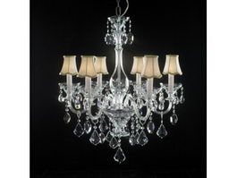 Crystal Chandelier with Shades 3d preview
