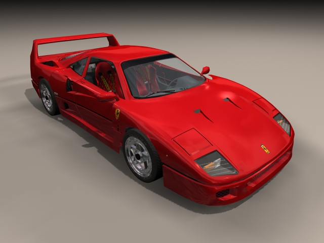 Ferrari F40 3d rendering