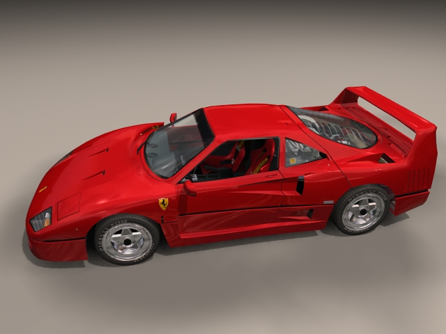 Ferrari F40 3d rendering