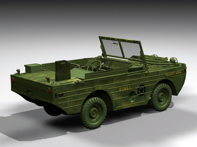 Ford GPA Amphibious Jeep 3d rendering