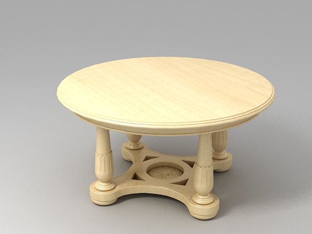 Antique Round Tea Table 3d rendering
