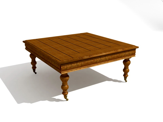 Large Square Coffee Table 3d rendering