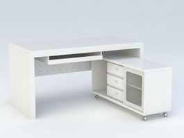 L-shaped Office Desk 3d model preview