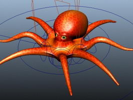 Red Octopus Rig 3d preview