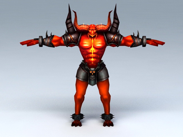 Demon Bull Warrior 3d rendering