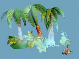 Tropical Island Cartoon 3d preview