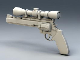 Pistol with Scope 3d model preview