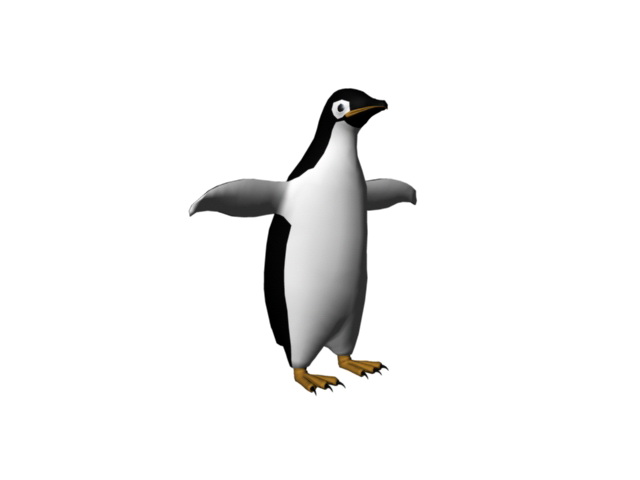Penguin Rig 3d rendering