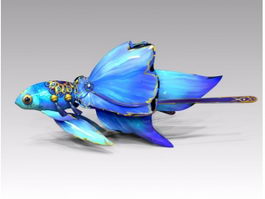 Blue Goldfish Cartoon 3d preview