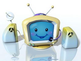 Cartoon Tv 3d model preview