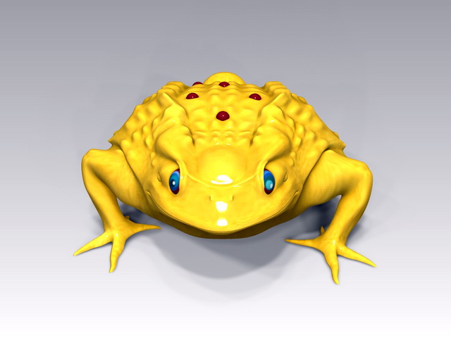 Gold Toad Rig 3d rendering