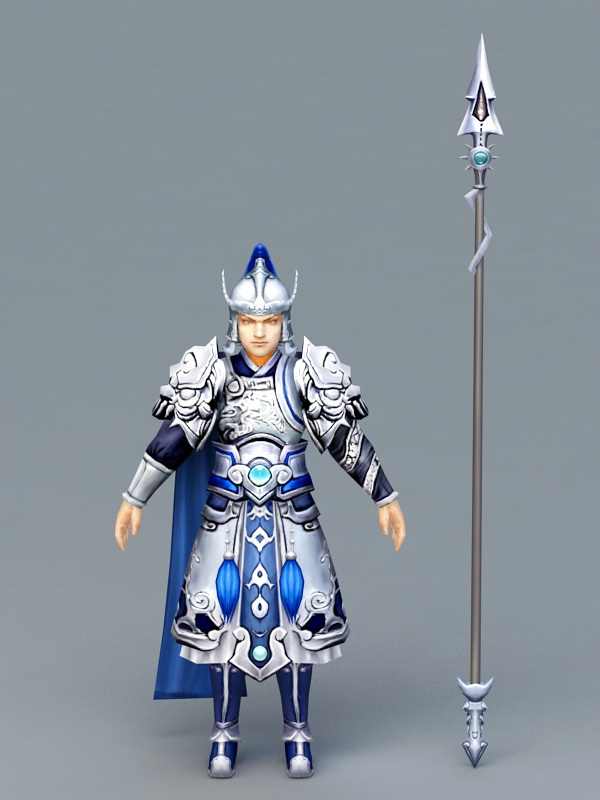 Ancient Chinese Soldier Rig 3d rendering