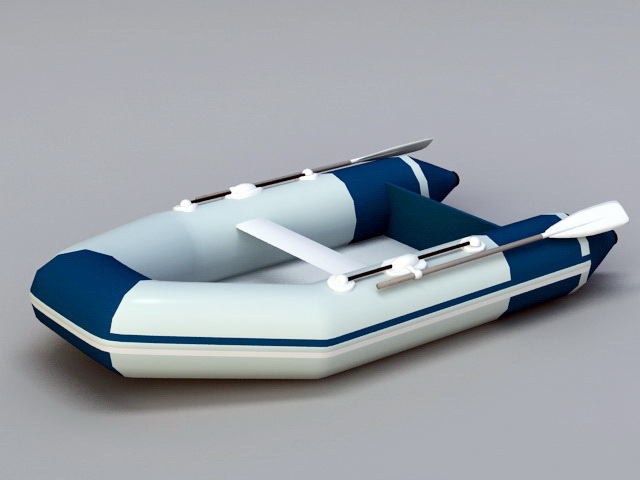 Rubber Inflatable Boat 3d rendering