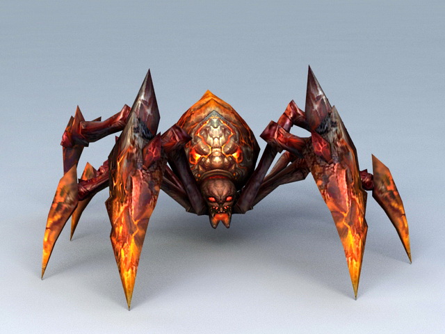 Lava Spider 3d rendering