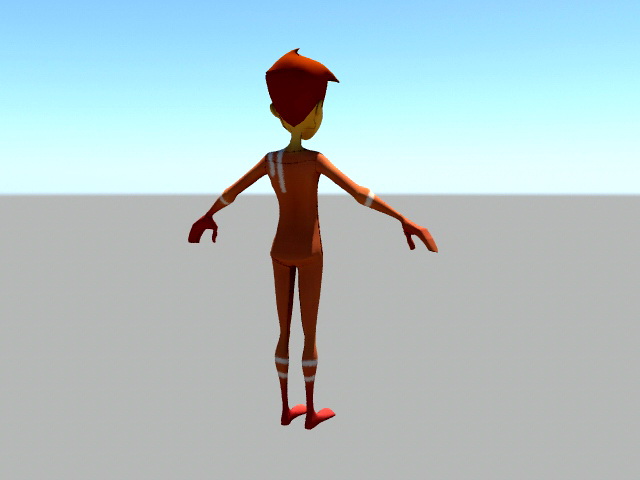 Red Boy Cartoon Rig 3d model - CadNav