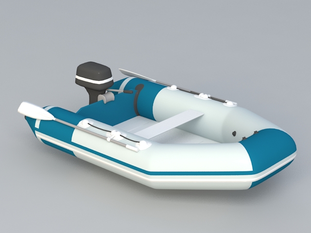 Motor Inflatable Boat 3d rendering