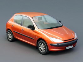Orange Hatchback 3d model preview