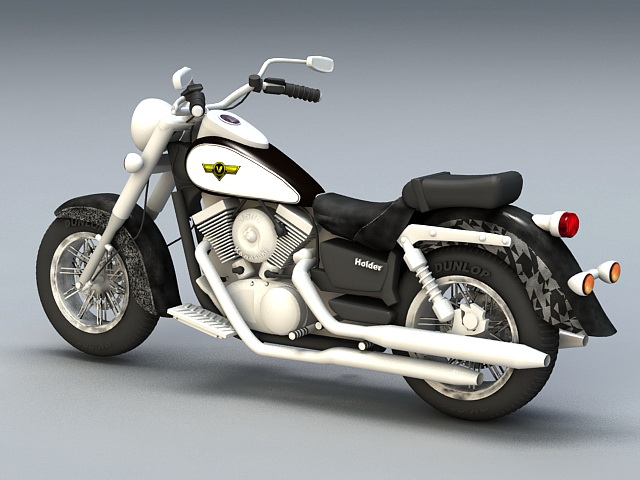 Kawasaki Cruiser Motorcycle 3d rendering