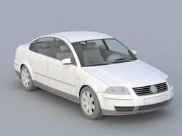 White Sedan Car 3d model preview