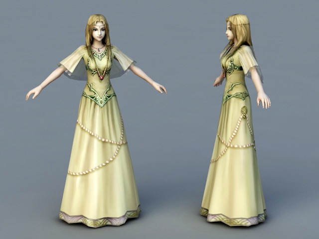 Medieval Princess 3d rendering