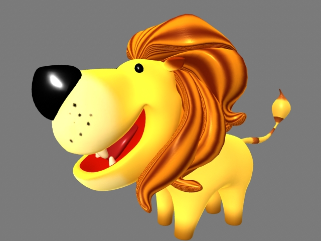 Cute Cartoon Lion 3d rendering