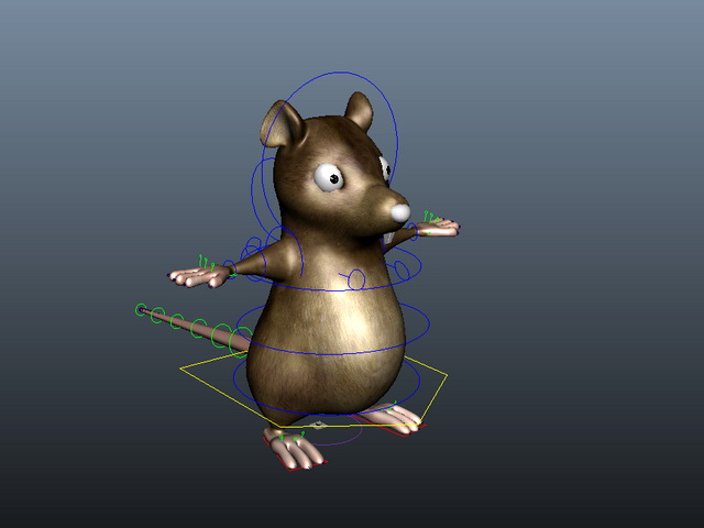 Cartoon Mouse Rig 3d rendering