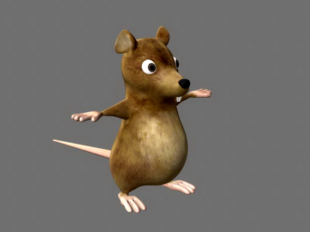Cartoon Mouse Rig 3d rendering