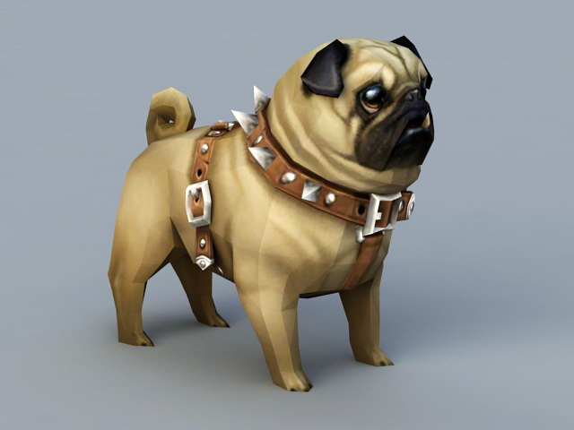 Pug Dog 3d model 3ds Max,Object files free download