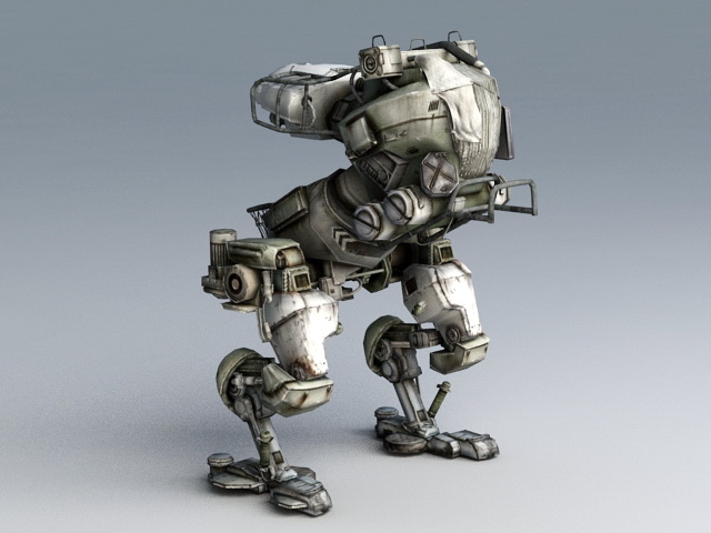 Robot Mech Walker Rig 3d rendering