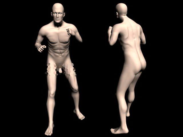 Fighting Man Body 3d rendering