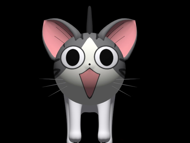 Cute Cartoon Cat 3d rendering