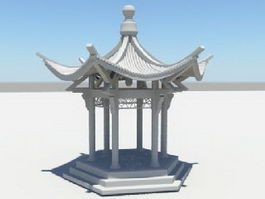 Asian Pavilion 3d model preview