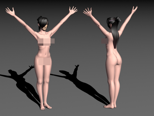Asian Woman Body 3d rendering