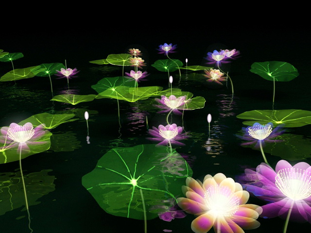 Fantasy Lotus Pond 3d rendering