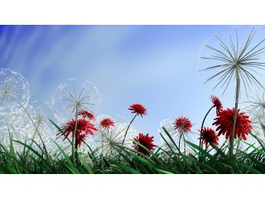 Dandelion Plant Flowers 3d model preview