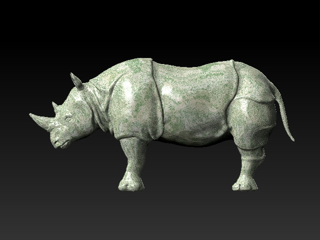 Rhino Sculpture 3d rendering