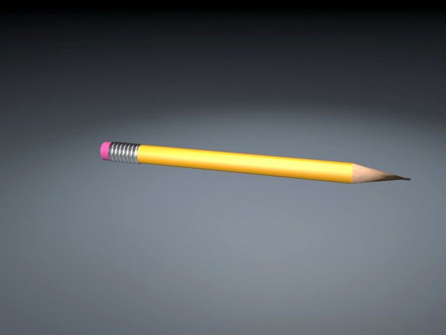 Yellow Pencil 3d rendering